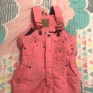 Berne toddler pink coveralls bibs overalls